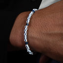 Dandy Street - shop online bracciali uomo di tendenza - Bracciali con pietre e argento 925 - Bracciale da uomo con pietre luminoso e contemporaneo - Indaco