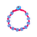 Bracciale Alicudi murrine Murano azzurre indossato da uomo - artigianato italiano Dandy Street