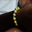 Dettaglio murrine vetro di Murano gialle bracciale uomo Ginostra - Dandy Street