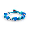 Bracciale da uomo Lampedusa con murrine in vetro di Murano blu e turchesi - Dandy Street