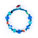 Bracciale Lampedusa murrine Murano blu indossato da uomo - artigianato italiano Dandy Street