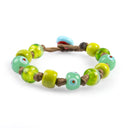 Bracciale da uomo Pianosa con murrine in vetro di Murano verdi - Dandy Street