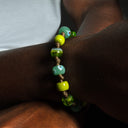 Dettaglio murrine vetro di Murano verdi bracciale uomo Pianosa - Dandy Street