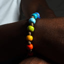 Dettaglio perle vetro di Murano multicolore bracciale uomo Portovenere - Dandy Street