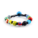 Bracciale da uomo Positano con murrine in vetro di Murano multicolore - Dandy Street