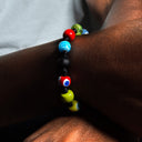 Dettaglio murrine vetro di Murano multicolore bracciale uomo Positano - Dandy Street