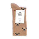 Dandy Street - Calze lunghe da uomo in caldo cotone beige con musetti di carlino beige e neri - Pug Beige