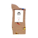Dandy Street - Calze lunghe da uomo in caldo cotone beige con sciatori colorati - Skier Beige