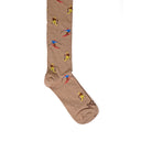 Dandy Street - Calze lunghe da uomo in caldo cotone beige con sciatori colorati - Skier Beige