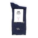 Dandy Street - Calze lunghe da uomo in caldo cotone blu con bandiere a scacchi bianche e nere - Checkmate blue