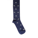 Dandy Street - Calze lunghe da uomo in caldo cotone blu con bandiere a scacchi bianche e nere - Checkmate blue
