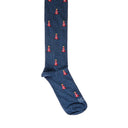 Dandy Street - Calze lunghe da uomo in caldo cotone blu con fari rossi e bianchi - Faro Blue
