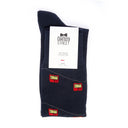 Dandy Street - Calze lunghe da uomo in caldo cotone blu con cabine rosse delle funivie - Cortina Blue