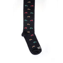 Dandy Street - Calze lunghe da uomo in caldo cotone blu con fuoristrada rossi, verdi e ocra - Off-Road Blue