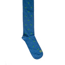 Dandy Street - Calze lunghe da uomo in caldo cotone blu con paperelle verdi e dettagli gialli e arancioni - Blue Duck