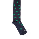 Dandy Street - Calze lunghe da uomo in caldo cotone blu con tartarughe verdi e dettagli marroni - Turtle Blue