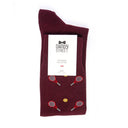 Dandy Street - Calze lunghe da uomo in caldo cotone bordeaux con racchette da tennis rosse e palline gialle - Tennis Bordeaux