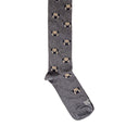 Dandy Street - Calze lunghe da uomo in caldo cotone grigio scuro con musetti di carlino beige e neri - Pug Grey