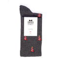 Dandy Street - Calze lunghe da uomo in caldo cotone grigio scuro con fari rossi e bianchi - Faro Grey