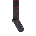 Dandy Street - Calze lunghe da uomo in caldo cotone grigio scuro con fari rossi e bianchi - Faro Grey