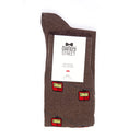 Dandy Street - Calze lunghe da uomo in caldo cotone marrone con cabine rosse delle funivie - Cortina Brown