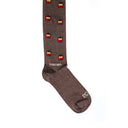 Dandy Street - Calze lunghe da uomo in caldo cotone marrone con cabine rosse delle funivie - Cortina Brown