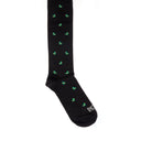 Dandy Street - Calze lunghe da uomo in caldo cotone nero con paperelle verdi e dettagli gialli e arancioni - Black Duck