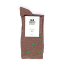 Dandy Street - Calze lunghe da uomo in caldo cotone tortora con paperelle verdi e dettagli gialli e arancioni - Tortora Duck