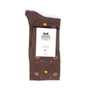Dandy Street - Calze lunghe da uomo in caldo cotone tortora con racchette da tennis rosse e palline gialle - Tennis Tortora