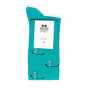 Dandy Street - Calze lunghe da uomo in caldo cotone verde con gondolieri e gondole nere - Gondolier Green