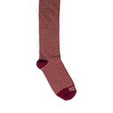 Dandy Street - Calze lunghe da uomo in caldo cotone con fantasia a zig zag bordeaux e beige - ZigZag Red