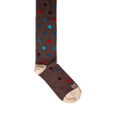 Dandy Street - Calze lunghe da uomo a pois multicolor in caldo cotone tortora - New Pois Tortora