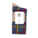 Dandy Street - Calze Principe di Galles da uomo in caldo cotone blu - Principe di Galles Blue