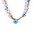Collana Ischia Murrine Murano bianche multicolore chiusura a bottone - Dandy Street