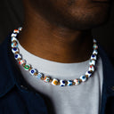 Collana uomo Ischia Murrine Murano indossata - artigianato italiano Dandy Street