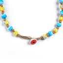 Collana Taormina Murrine Murano azzurre gialle chiusura a bottone - Dandy Street