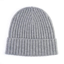 Berretto da uomo silver in 100% cashmere a costina larga con risvolto – Dandy Street