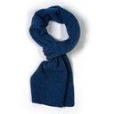 Sciarpa da uomo reversibile blu e grigio melange in 100% cashmere – Dandy Street