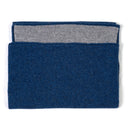 Sciarpa da uomo reversibile blu e grigio melange in 100% cashmere – Dandy Street
