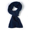 Sciarpa da uomo reversibile blu notte e moka in 100% cashmere – Dandy Street