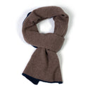 Sciarpa da uomo reversibile blu notte e moka in 100% cashmere – Dandy Street