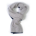 Sciarpa da uomo reversibile blu notte e silver in 100% cashmere – Dandy Street
