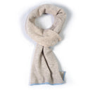 Sciarpa da uomo reversibile sabbia e celeste in 100% cashmere – Dandy Street