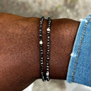 Dandy Street - shop online bracciali uomo di tendenza - Bracciale da uomo in argento e spinello nero - Zakun