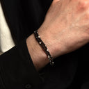 Dandy Street - shop online bracciali uomo di tendenza - Bracciale da uomo in argento e spinello nero - Zakun