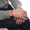 Dandy Street - shop online bracciali uomo di tendenza - Bracciale da uomo in argento e spinello nero - Zakun