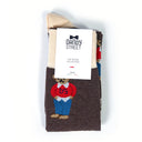 Dandy Street - shop online - accessori uomo calzini uomo cotone - Calze in cotone con orsetti ricamati - Dandy Bear Brown