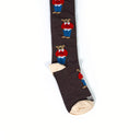 Dandy Street - shop online - accessori uomo calzini uomo cotone - Calze in cotone con orsetti ricamati - Dandy Bear Brown