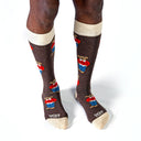 Dandy Street - shop online - accessori uomo calzini uomo cotone - Calze in cotone con orsetti ricamati - Dandy Bear Brown