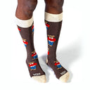 Dandy Street - shop online - accessori uomo calzini uomo cotone - Calze in cotone con orsetti ricamati - Dandy Bear Brown